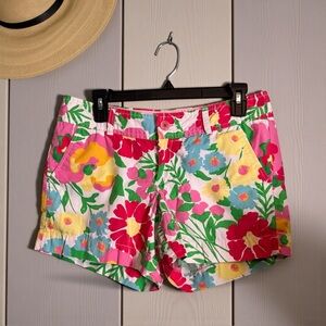 Lilly Pulitzer Women's Shorts Size 6 Floral Print 100% Cotton Summer Resort